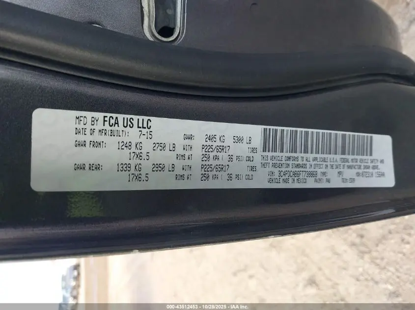 2015 DODGE JOURNEY AMERICAN VALUE PKG