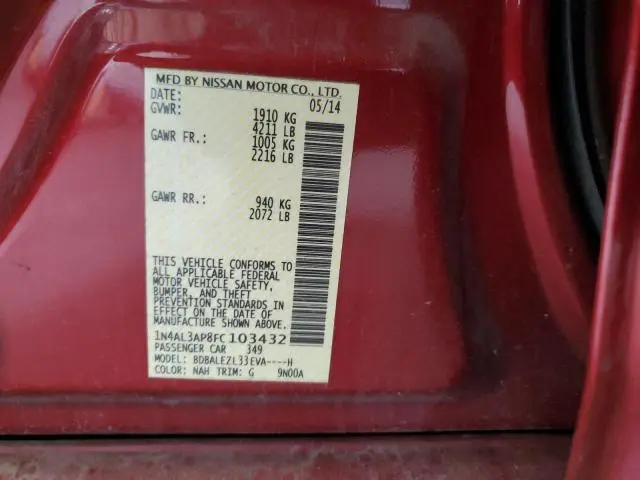 2015 NISSAN ALTIMA 2.5  