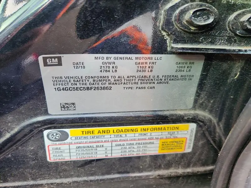 2011 BUICK LACROSSE CXL  