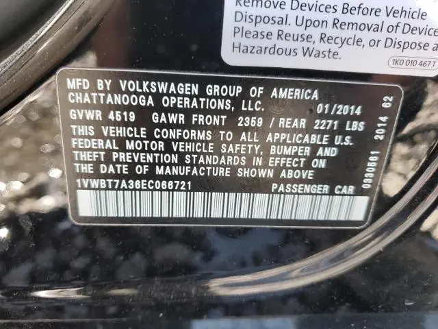 2014 VOLKSWAGEN PASSAT SE  