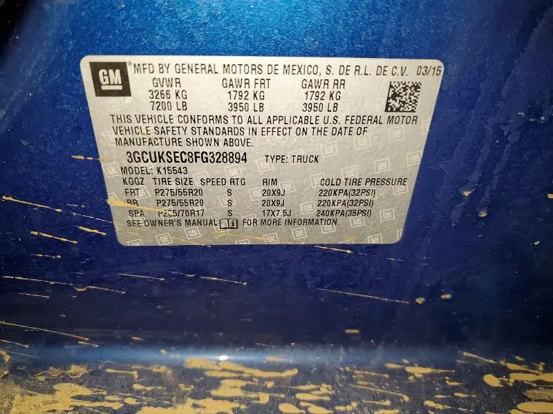 2015 CHEVROLET SILVERADO K1500 LTZ  