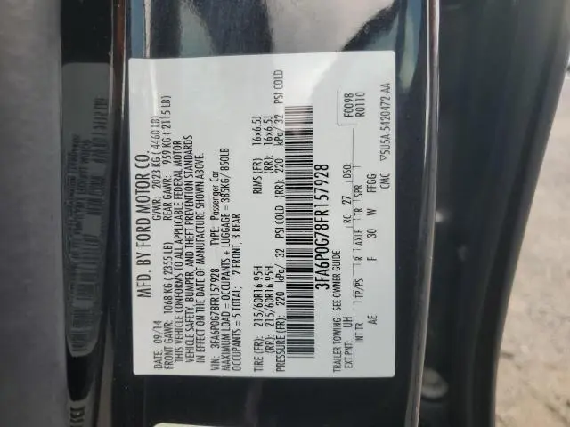 2015 FORD FUSION S  