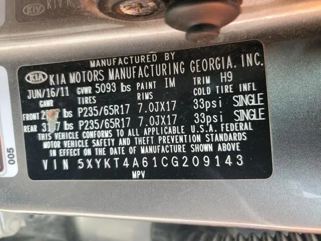 2012 KIA SORENTO BASE  