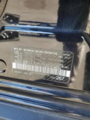 2017 MITSUBISHI OUTLANDER GT
