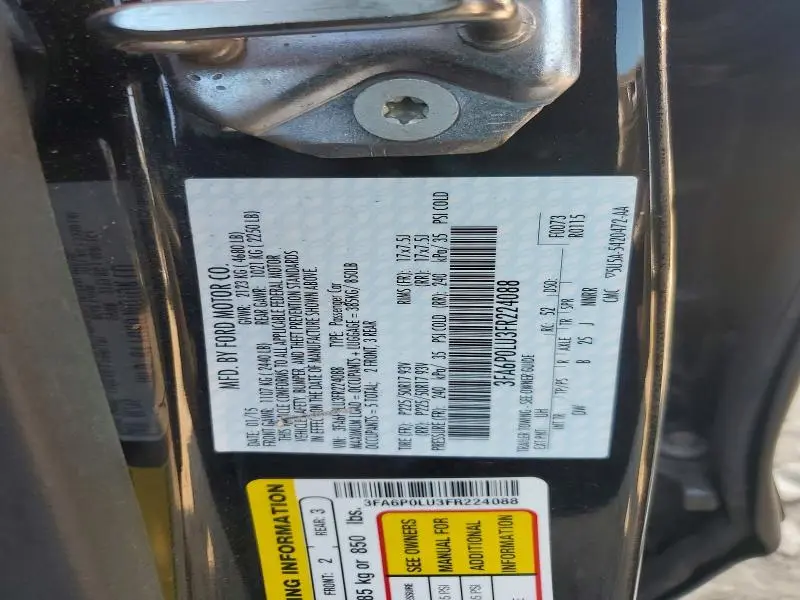 2015 FORD FUSION SE HYBRID  