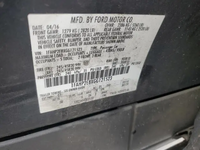 2016 FORD TAURUS SEL  