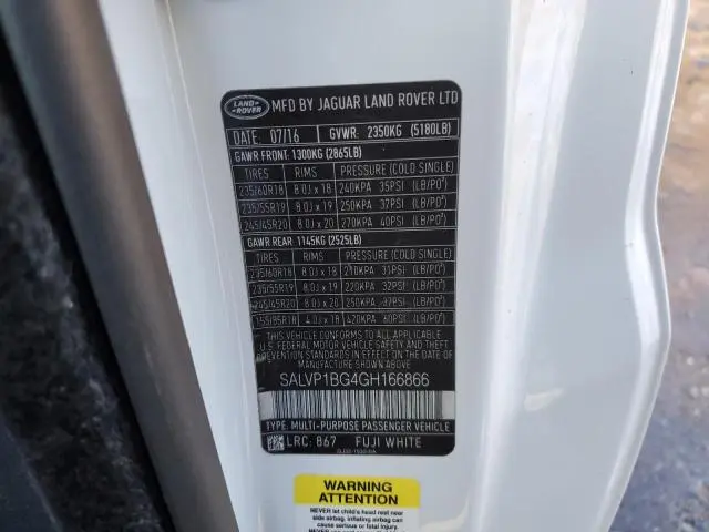 2016 LAND ROVER RANGE ROVER EVOQUE SE  