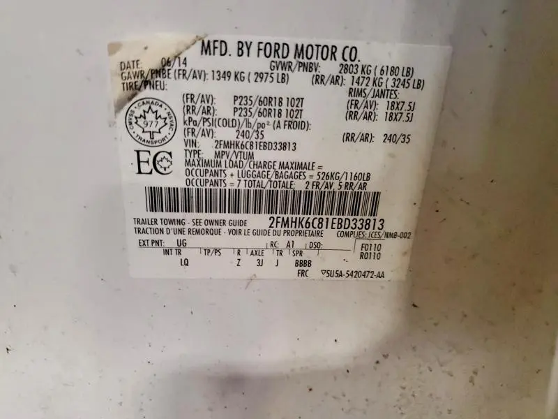 2014 FORD FLEX SEL  