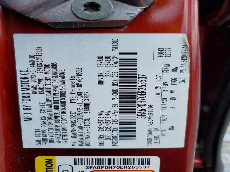 2014 FORD FUSION SE  