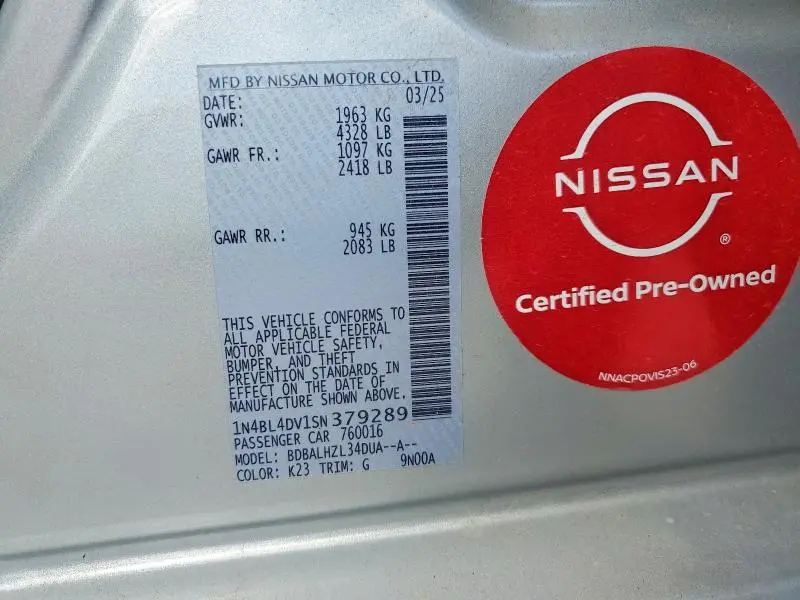 2025 NISSAN ALTIMA SV  