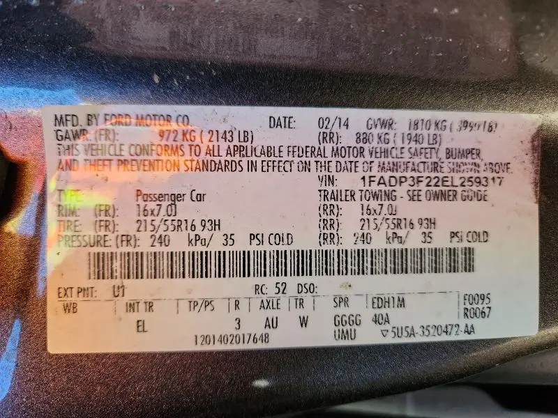 2014 FORD FOCUS SE  