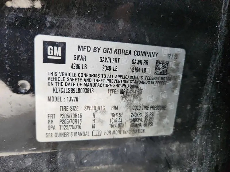 2020 CHEVROLET TRAX 1LT  