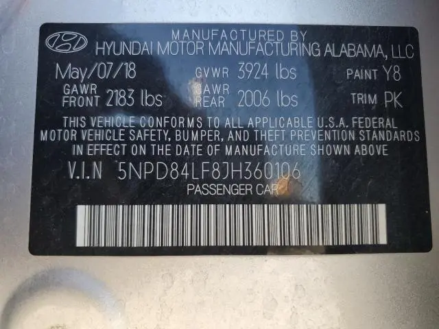2018 HYUNDAI ELANTRA SEL