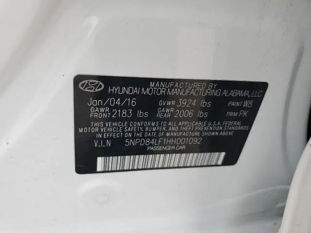 2017 HYUNDAI ELANTRA SE  