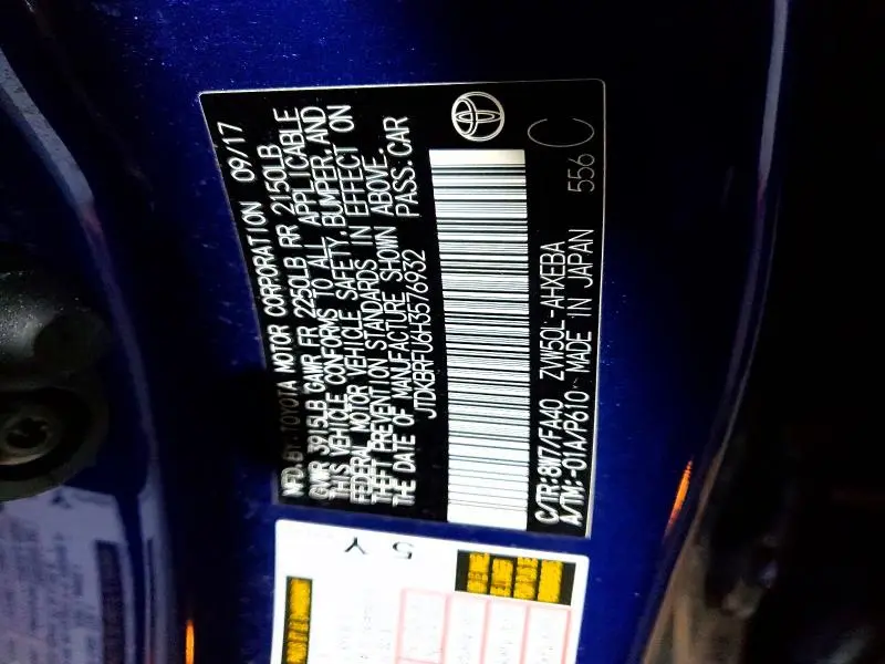 2017 TOYOTA PRIUS TWO  