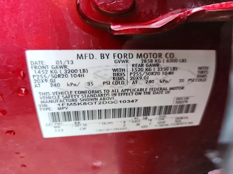 2013 FORD EXPLORER SPORT  