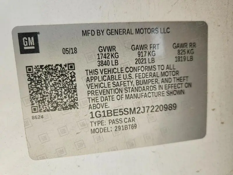 2018 CHEVROLET CRUZ   