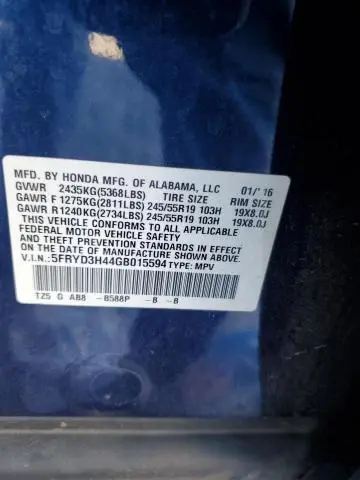 2016 ACURA MDX TECHNOLOGY  
