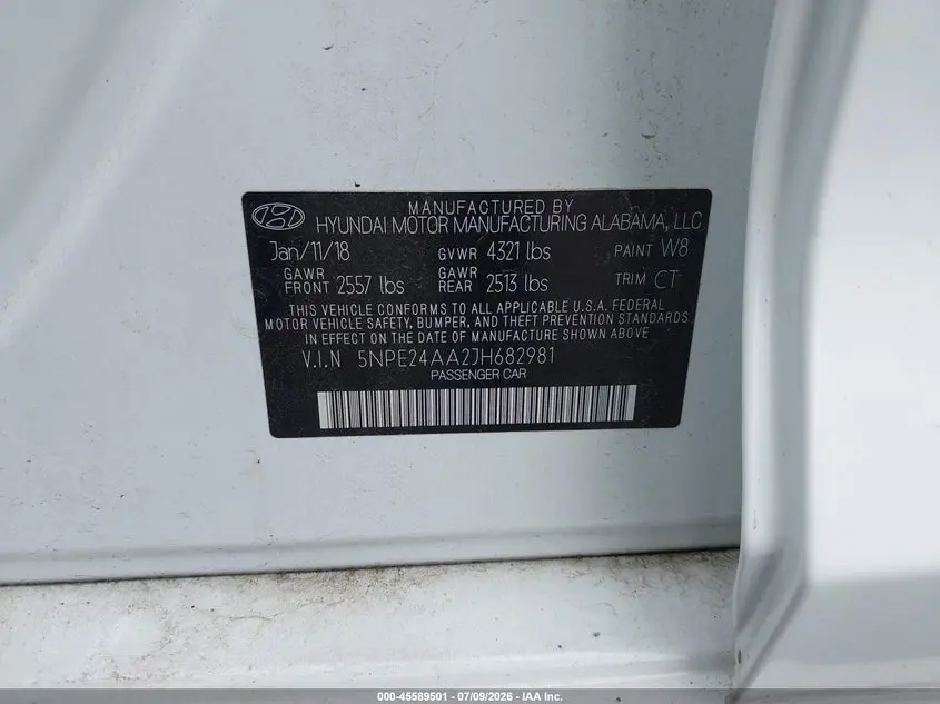 2018 HYUNDAI SONATA ECO