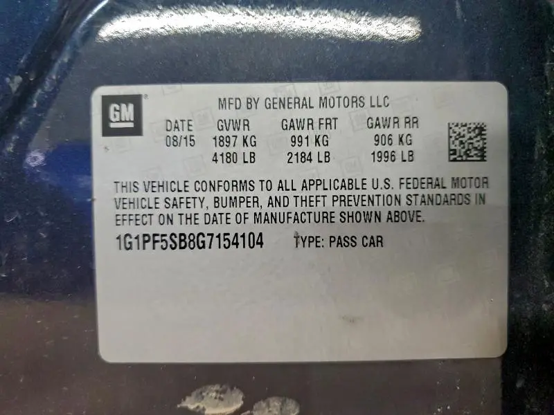 2016 CHEVROLET CRUZE LIMITED LT  