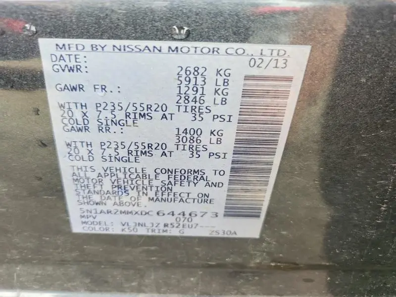 2013 NISSAN PATHFINDER S  