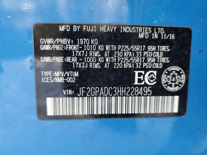 2017 SUBARU CROSSTREK PREMIUM  