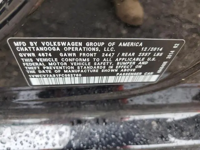 2015 VOLKSWAGEN PASSAT SEL