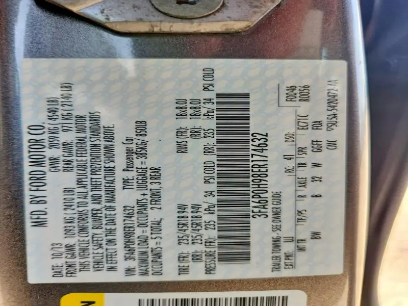2014 FORD FUSION SE  