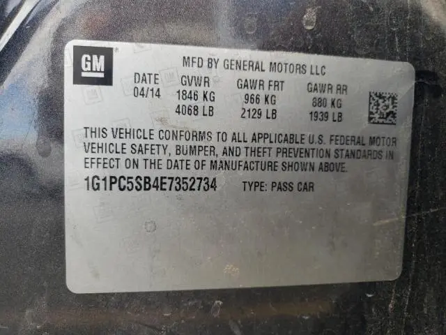 2014 CHEVROLET CRUZE LT  