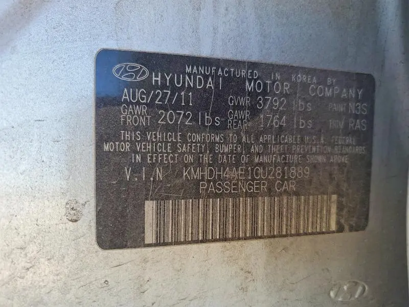 2012 HYUNDAI ELANTRA GLS  