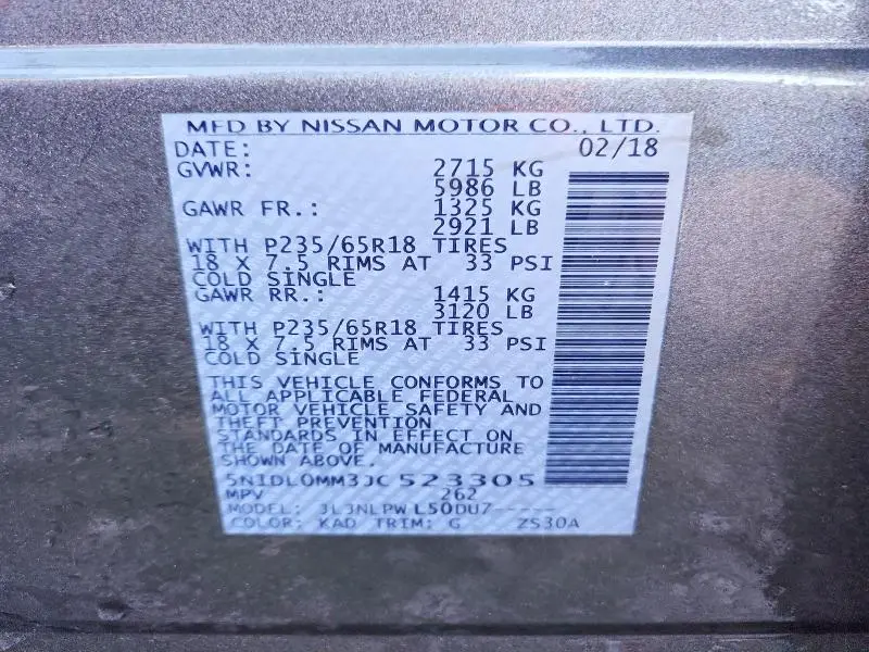 2018 INFINITI QX60 BASE  