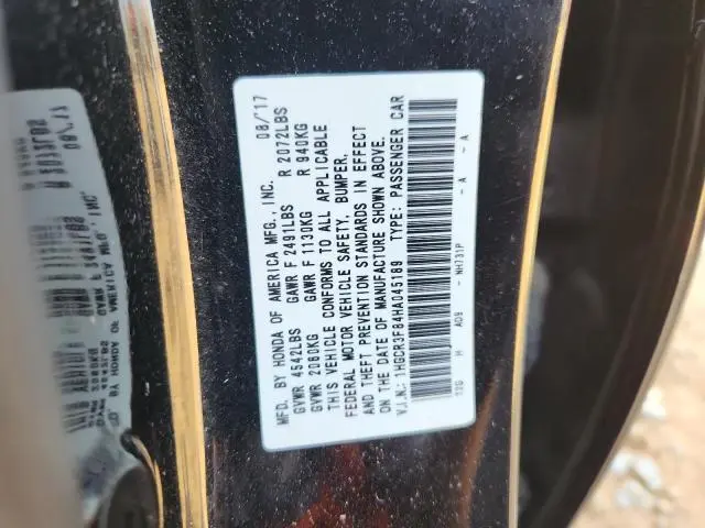 2017 HONDA ACCORD EXL  