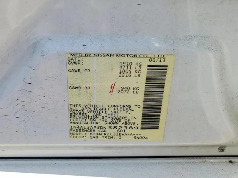 2013 NISSAN ALTIMA 2.5  