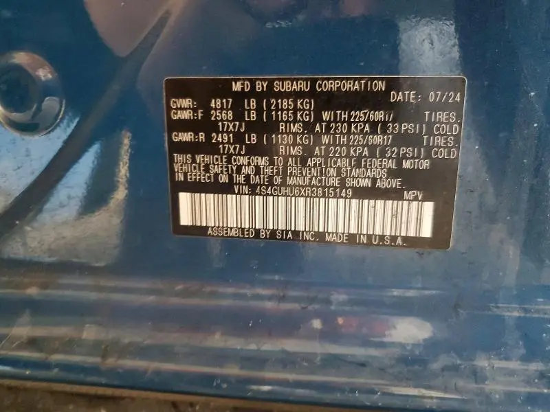 2024 SUBARU CROSSTREK WILDERNESS  