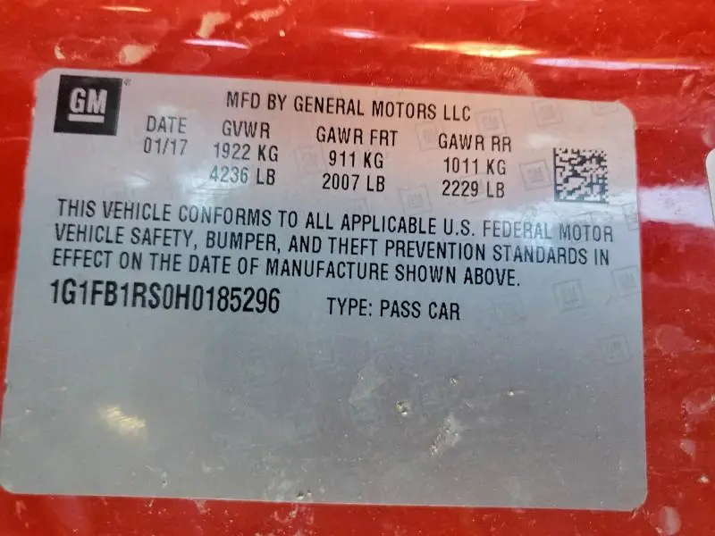 2017 CHEVROLET CAMARO LT  