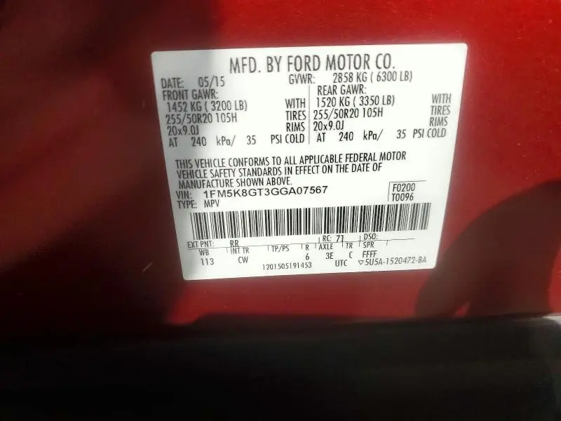 2016 FORD EXPLORER SPORT  