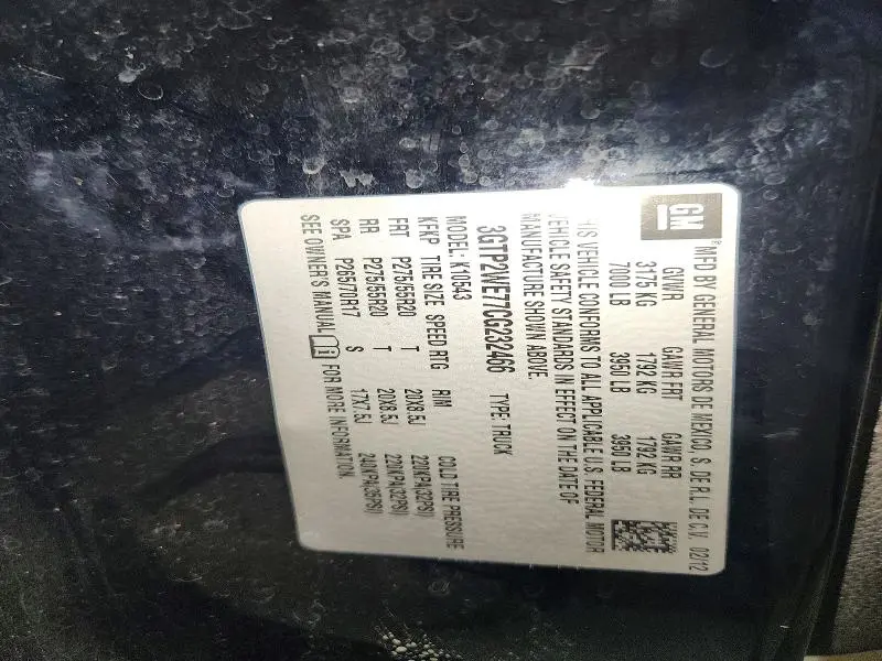 2012 GMC SIERRA K1500 SLT  