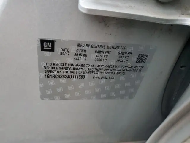 2018 CHEVROLET VOLT LT  