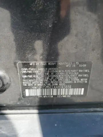 2010 SUBARU FORESTER 2.5X PREMIUM  