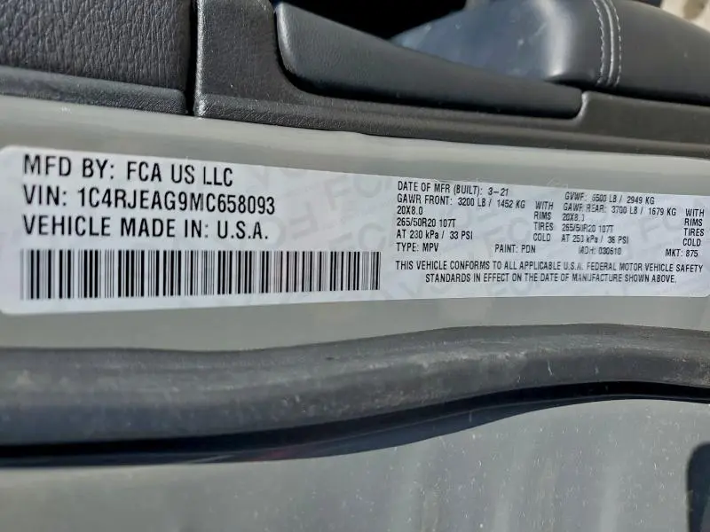 2021 JEEP GRAND CHEROKEE LAREDO  