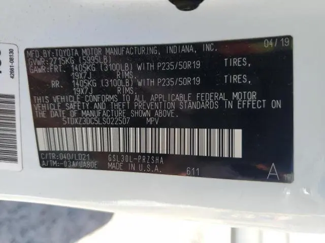 2020 TOYOTA SIENNA SE