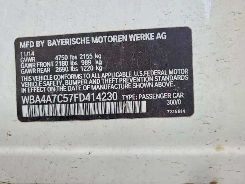 2015 BMW 428 XI GRAN COUPE  