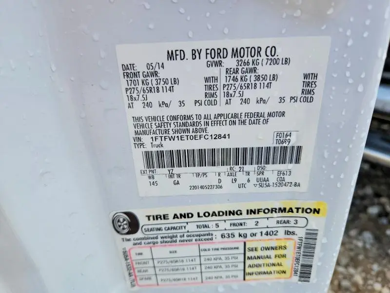 2014 FORD F150 SUPERCREW  