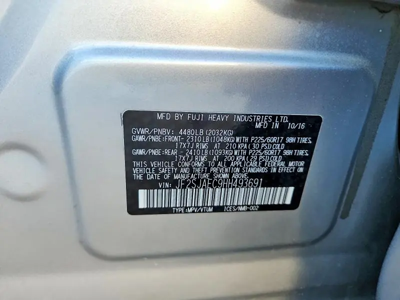 2017 SUBARU FORESTER 2.5I PREMIUM  