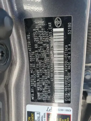 2017 TOYOTA CAMRY LE  