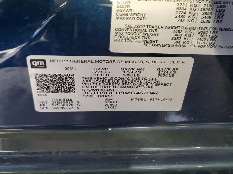 2021 GMC SIERRA K1500 SLT  