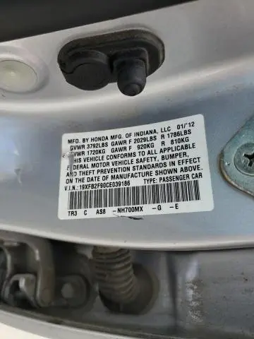 2012 HONDA CIVIC EXL  