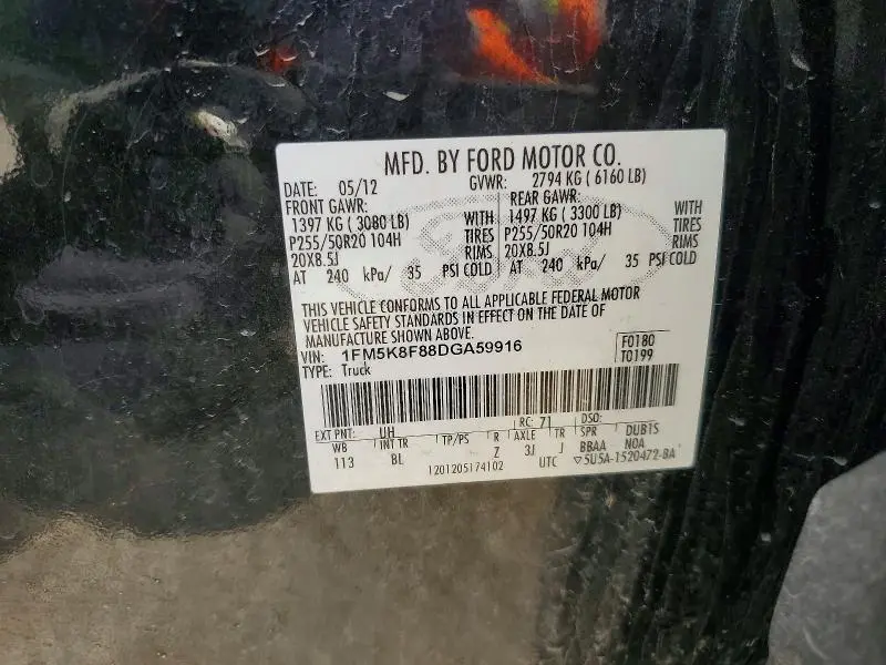 2013 FORD EXPLORER LIMITED  
