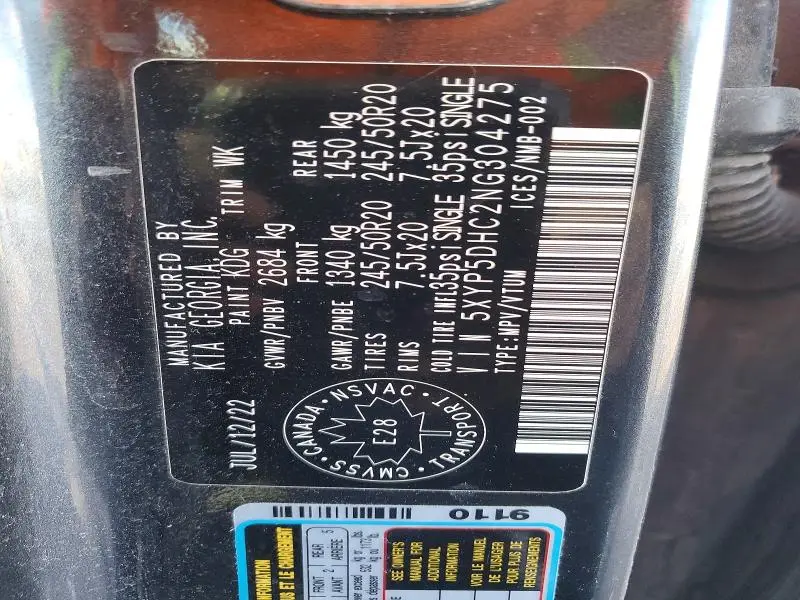 2022 KIA TELLURIDE SX  