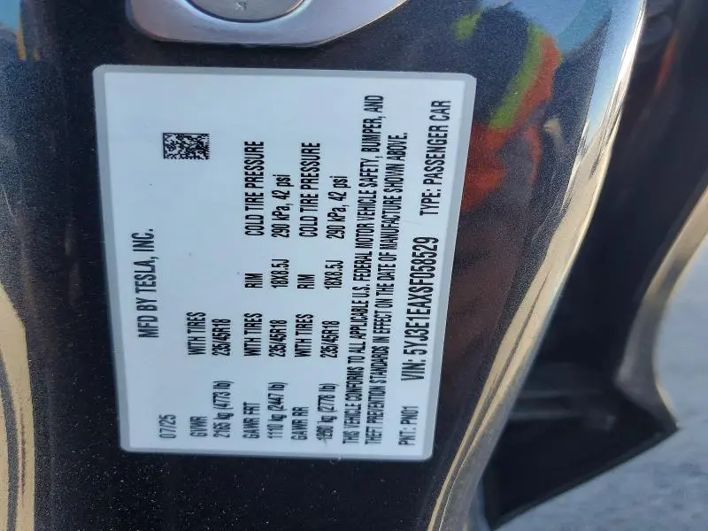 2025 TESLA MODEL 3   